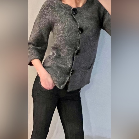 Wool blend AK petites button down sweater - Picture 7 of 16